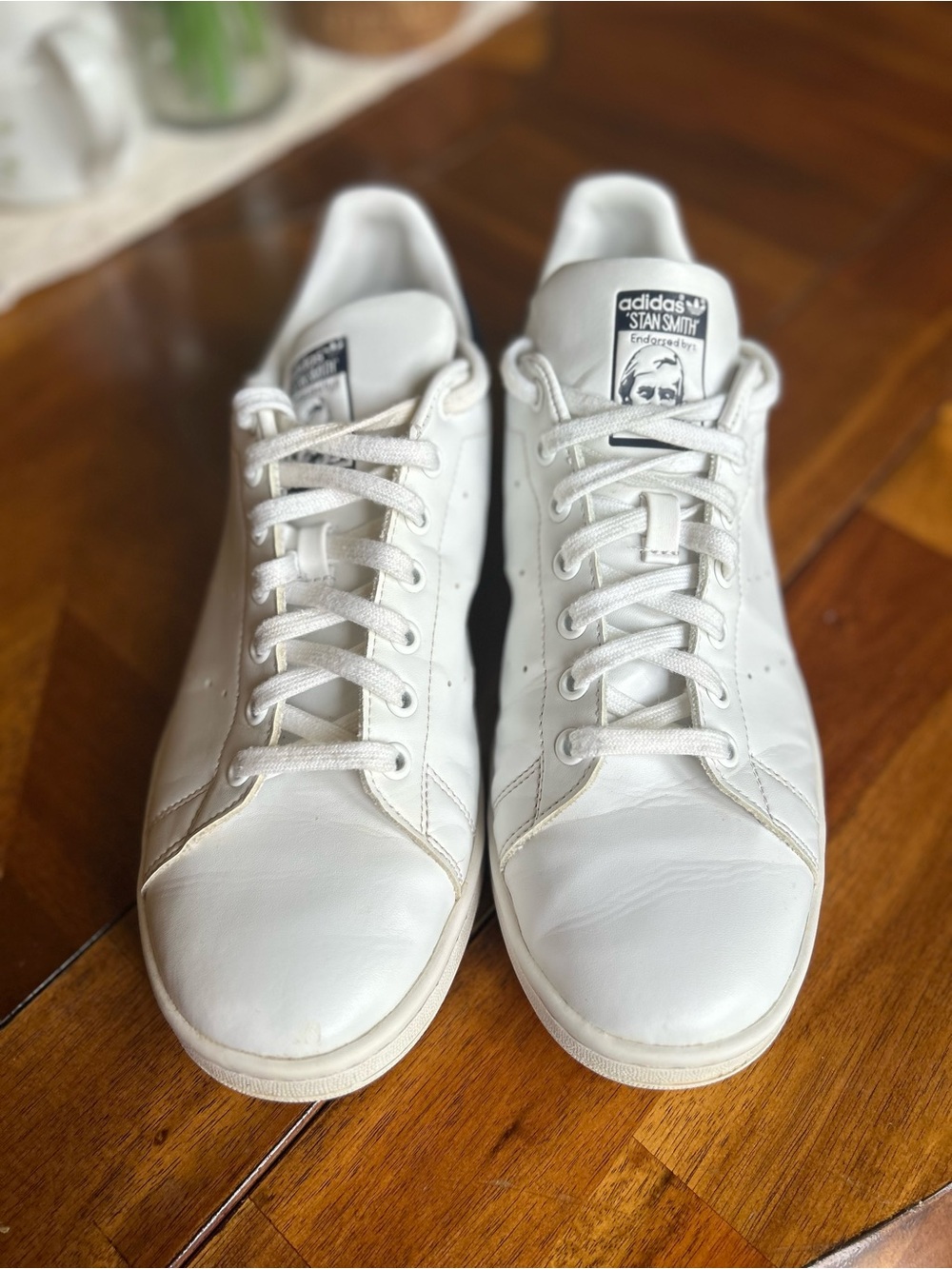Adidas Stan Smith Primegreen White Navy Sneakers Men’s 10.5 FX5501 - Picture 3 of 11